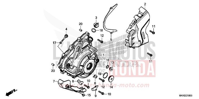 COUVERCLE DE GENERATRICE de Africa Twin GRAND PRIX RED (R380B) 2019